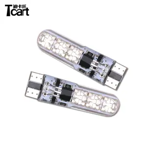 Tcart自動車装飾電球LEDストロボ照明12VT10 5050 6LEDRGB色変更車の位置ライトライセンステールボックス電球