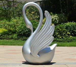 Sculpture de cygne en acier inoxydable de différentes tailles pour parc, artisanat en métal Swan Metal Crafts - Product Image 6