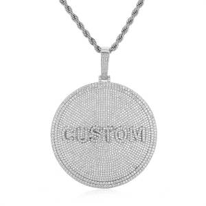 Colgante de disco con monograma personalizado, plata 925, moissanita VVS, letra, estilo Hip Hop Bling, certificado GRA, pasa la prueba de autenticidad, joyería - Product Image 3
