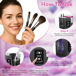 Nettoyeur de pinceaux de maquillage électrique de haute qualité, <span class=keywords><strong>machine</strong></span> automatique <span class=keywords><strong>à</strong></span> séchage rapide avec sécheuse, nettoyage en profondeur <span class=keywords><strong>pour</strong></span> les pinceaux de beauté - Product Image 5