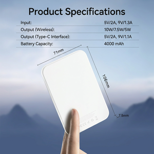 Pour <span class=keywords><strong>Apple</strong></span> 17 Air, charge magnétique sans fil, charge rapide, ultra-mince, compact, portable, <span class=keywords><strong>batterie</strong></span> externe de grande capacité 4500 mAh - Product Image 3