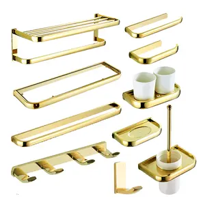 China Hotel Goud Luxe Bad Wc Hardware Accessoires Montage Badkamer Set