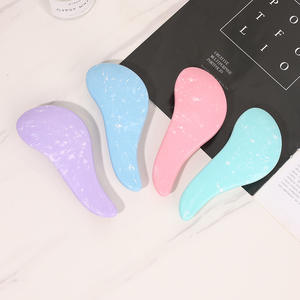 Cepillos Redondos para Masaje del Cuero Cabelludo con Patrón de Mármol de Alta Calidad BLISSLIFE, Cepillo para Desenredar el Cabello de Plástico Electrochapado - Product Image 2