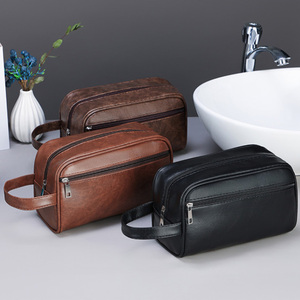 Bolsa de Aseo Personalizada con Logotipo, Nueva Bolsa de Viaje Impermeable de PU para Hombre, Bolsa de Maquillaje Unisex de Gran Capacidad, Bolsa de Aseo Portátil para Exteriores - Product Image 5