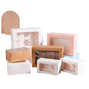 กล่องกระดาษคราฟท์คุณภาพสูงสำหรับบรรจุเค้กทรงสี่เหลี่ยม ทนทาน พร้อมพิมพ์ออฟเซ็ตสำหรับจัดแสดงอาหาร - Product Image 4