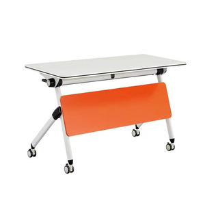 Conjunto de mesa y silla plegables de metal, móviles, para escuela, sala de reuniones, mobiliario. - Product Image 4