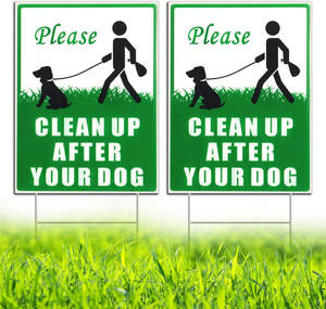 שלטי חצר חיצונית אין שום כלב או משתין או משתין חצר וגינת דשא, נא לנקות לאחר סימן חצר המחמד שלכם - Product Image 5