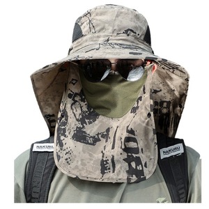 Protezione esterna cappello da sole stringa secchio da pesca tappo con copertura per il viso e il collo per gli uomini e le donne rimovibili - Product Image 1