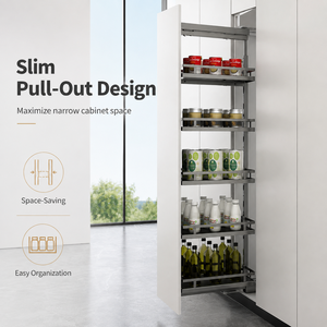 Étagères coulissantes robustes à 5 niveaux TKK Tall Unit pour armoire de <span class=keywords><strong>cuisine</strong></span>, panier de <span class=keywords><strong>rangement</strong></span> <span class=keywords><strong>coulissant</strong></span> pour l'organisation des placards de <span class=keywords><strong>cuisine</strong></span> - Product Image 2