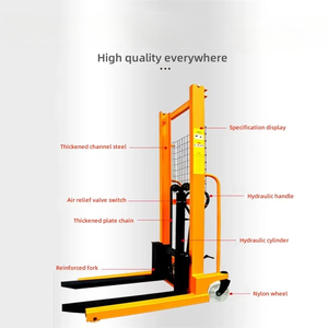 Xử lý và xếp dỡ xe nâng xe nâng <span class=keywords><strong>1</strong></span> tấn 2 tấn Pusher Hướng dẫn sử dụng Stacker thủy lực nâng xe nâng dầu áp lực nâng xe tải - Product Image 5