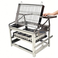 Barbecue au charbon multifonction BlazeFor, construction 100 % en acier inoxydable, anti-rouille, pour terrasse et balcon