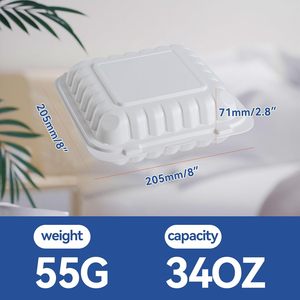3 Compartment Hinged Clamshell Microwave Safe Foldable Eco-Friendly Plastic Food Container <b>Lunch</b> <b>Box</b> Biodegradable Disposable - Product Image 3