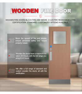 Approved Modern Wooden Fire Resistant Fireproof <strong>Door</strong> Finished for Dining Apartment Hotel Use Commercial Interior Single <strong>Leaf</strong> - Product Image 6