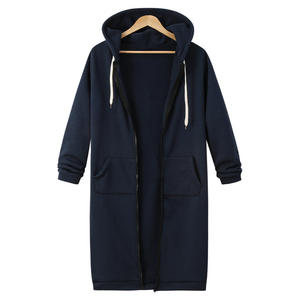 Manteau long à capuche en molleton pour <span class=keywords><strong>femme</strong></span>, style européen et américain, à manches longues, mi-longueur, automne-hiver 2026 - Product Image 1