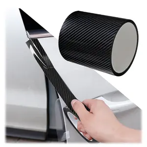 Autocollants anti-rayures universels en fibre de carbone 5d pour voiture Bandes de seuil de porte de voiture Autocollant protecteur de pare-chocs automatique