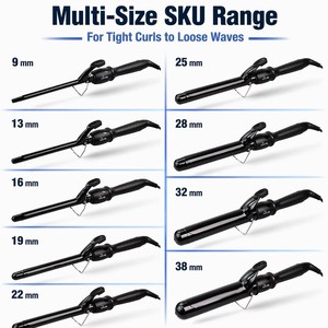 Producto Popular en Venta, Nuevo Estilo, Rizador de <span class=keywords><strong>Pelo</strong></span> Eléctrico de 38 mm y 1.5 Pulgadas, Color Negro - Product Image 6