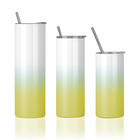 Gobelet isotherme mince de 20 oz pour sublimation, en acier inoxydable 304 à double paroi sous vide, avec couvercle et paille, personnalisable avec logo