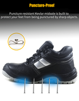 Chaussures de sécurité Dinggu pour hommes, en cuir véritable, avec embout en acier, chaussures de chantier, bottes de sécurité pour hommes