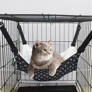 New Design Year-round Use Cat Hammock Double-sided Plush Breathable Adjustable Straps for Cages - Product Image 1
