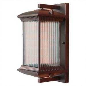 โคมไฟติดผนังแบบหลอดไส้สไตล์จีน กระจกบอโรซิลิเกต กระจายแสง ใช้พลังงานแสงอาทิตย์ กันน้ำ IP65 สำหรับภายนอกบ้าน/ถนน - Product Image 1