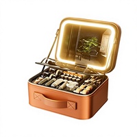 Sac de présentation de bijoux Fuxin de style moderne haut de gamme avec miroir LED, couleur personnalisée, portable, grande capacité DS-FFX-20260001