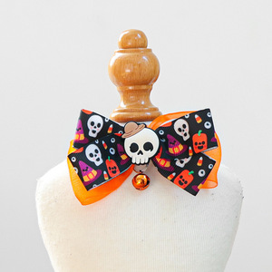 2025 Otoño Invierno cachorro gatito <span class=keywords><strong>Collar</strong></span> lindo impreso calavera poliéster para perros accesorio de entrenamiento de moda bufanda Decoración - Product Image 6