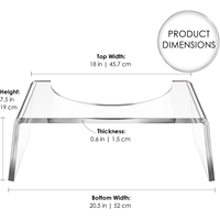 Repose-pieds de toilette transparent antidérapant au design simple personnalisé, tabouret de toilette en acrylique fantôme pour enfants