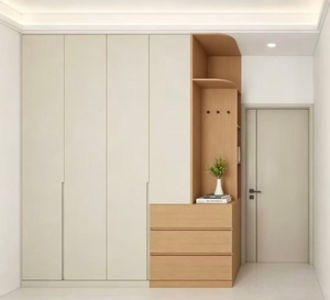Armoire RTA blanche crème sans poignées, du sol au plafond, économisez 900 USD <span class=keywords><strong>sur</strong></span> les frais de main-d'œuvre, pas de <span class=keywords><strong>menuisier</strong></span> nécessaire, <span class=keywords><strong>placard</strong></span> allemand Homag Edge - Product Image 3
