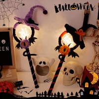 Kit d'activités créatives DIY pour baguette lumineuse d'attrape-maléfices Halloween, avec nettoyeurs de tuyaux, pour la famille et les activités parent-enfant