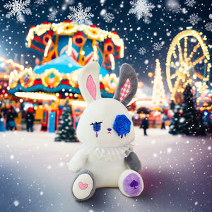 Prezzo all'ingrosso coniglietto peluche bambola di <span class=keywords><strong>coniglio</strong></span> di Halloween decorazione Goth peluche rosa scuro <span class=keywords><strong>coniglio</strong></span> triste - Product Image 5