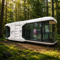 Maison conteneur modulaire de luxe moderne de 20 pieds, de haute qualité, mobile, type capsule spatiale, avec chambre à coucher, en acier, écologique et alimentée à l'énergie solaire