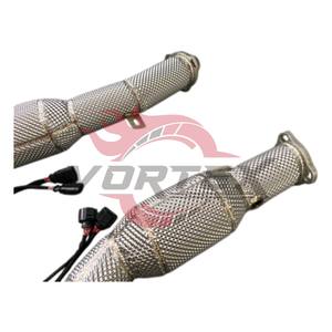 ท่อลงแคทสแตนเลสสตีล Vortex 304 แบบไหลสูง สำหรับ Audi S6 S7 S8 RS6 RS7 C7 4.0T V8 ปี 2012–2018 พร้อมแผ่นกันความร้อน ไม่มีไฟเตือน CEL - Product Image 4