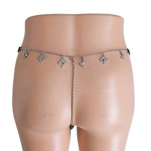 String avec lettres en strass et cristaux pour femmes, bijoux en chaîne de taille et de corps du zodiaque, 1 pièce, nouveauté - Product Image 5