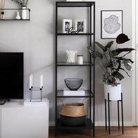 Armoire design moderne en acier au carbone et verre trempé avec quatre couches de meubles de maison de haute qualité