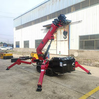 Mini-grue araignée sur chenilles en caoutchouc non marquant avec ventouses à vide pour la manutention de panneaux et la décoration de sols en marbre
