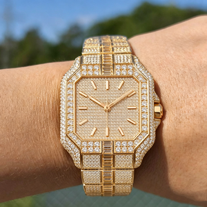 Orologi da uomo di lusso automatici impermeabili con diamanti Moissanite VVS1 colore <span class=keywords><strong>D</strong></span> completamente tempestati di diamanti, testati con il tester per diamanti - Vendita calda - Product Image 6
