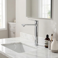 Robinet de cuisine Momali Factory en laiton haute teneur en chrome, rotation à 360 degrés, mitigeur de lavabo OEM ODM pour salle de bain et lavabo de coiffure