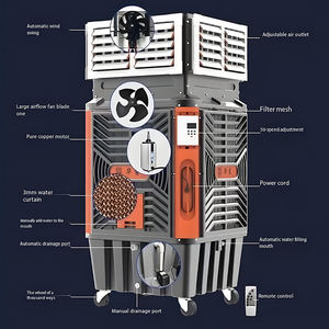 Industrielle Gewerbe 1,1 kW 18000 m³/h Tragbarer Verdunstung luftkühler Sumpf kühler Tragbar mit Rädern - Product Image 2