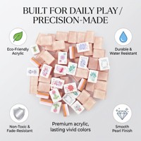 Jeu de Mahjong américain de luxe moderne de haute qualité OEM ODM, 4 couches, 160 tuiles en plastique nacré, pour voyage et soirées
