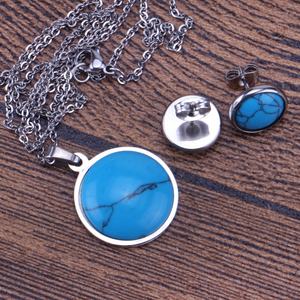 Collier en acier inoxydable avec saphir texturé, prix de gros, collection 2022, pour femme - Product Image 6