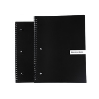 Carnet à spirales B5 à feuilles mobiles pour étudiants, personnalisable avec rabat latéral, pages détachables, design minimaliste noir et blanc