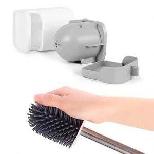 Brosse de nettoyage WC murale en TPR souple avec support – Brosse de toilette en silicone pour salle de bain - Product Image 4