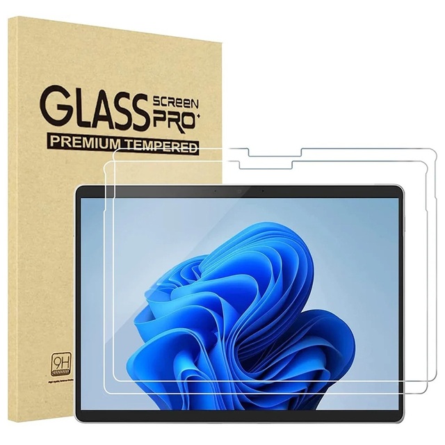 1 2 Packs Tablet Glass for Microsoft Surface Pro 8 7 6 9H Tempered Glass Screen Protector for Surface Pro X Go Protective Glass