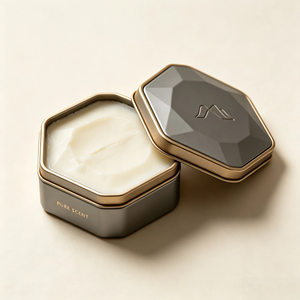 OEM ODM Custom Drawing Solid Perfume Balm Metal Box Unique Shaped Hinged <b>Aluminum</b> <b>Container</b> Solid Fragrance Wax Packaging Case - Product Image 2