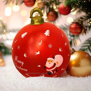 PVC <b>Inflatable</b> Modern <b>Christmas</b> Ball 23.6-inch Snowman Santa Pattern Eco-friendly for Yard Garden Holiday Decor-Winter New Year - Product Image 3