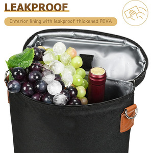 Bán buôn bền tùy chỉnh <span class=keywords><strong>4</strong></span> chai rượu tàu sân bay Tote Túi cách điện Cooler Túi rượu - Product Image 4