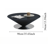 Table basse flottante de luxe moderne pour salon, table ronde UFO en métal de style français pour usage domestique