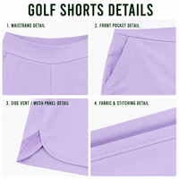 Shorts de golf personnalisés pour femmes, taille élastique large, poches latérales, tissu à séchage rapide pour les participants aux compétitions de golf
