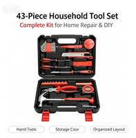 Kit d'outils manuels multi-pièces pratique pour la maison, boîte à outils robuste pour les réparations domestiques et les travaux manuels généraux