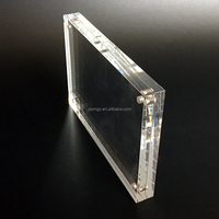 Cadre photo magnétique en acrylique transparent poli, avec aimant puissant amovible pour insertion de photos, idéal pour la décoration intérieure et les souvenirs